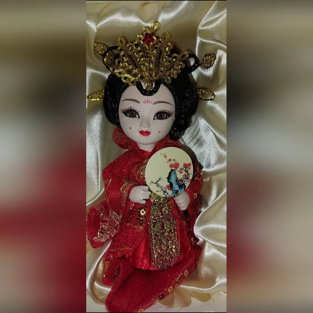 Peking Opera Character Porcelain Silk Doll Chinese Collectible, 7